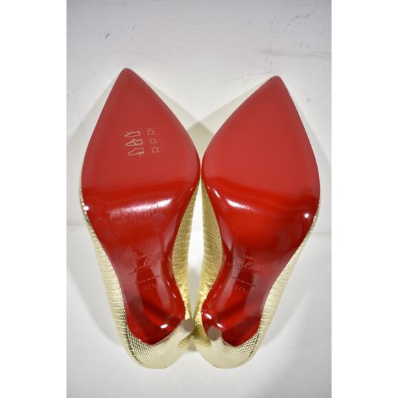 Christian Louboutin So Kate 120 Gold Lizard Lizzy Pointy Stiletto Heel Pump 37.5 - Picture 12 of 12